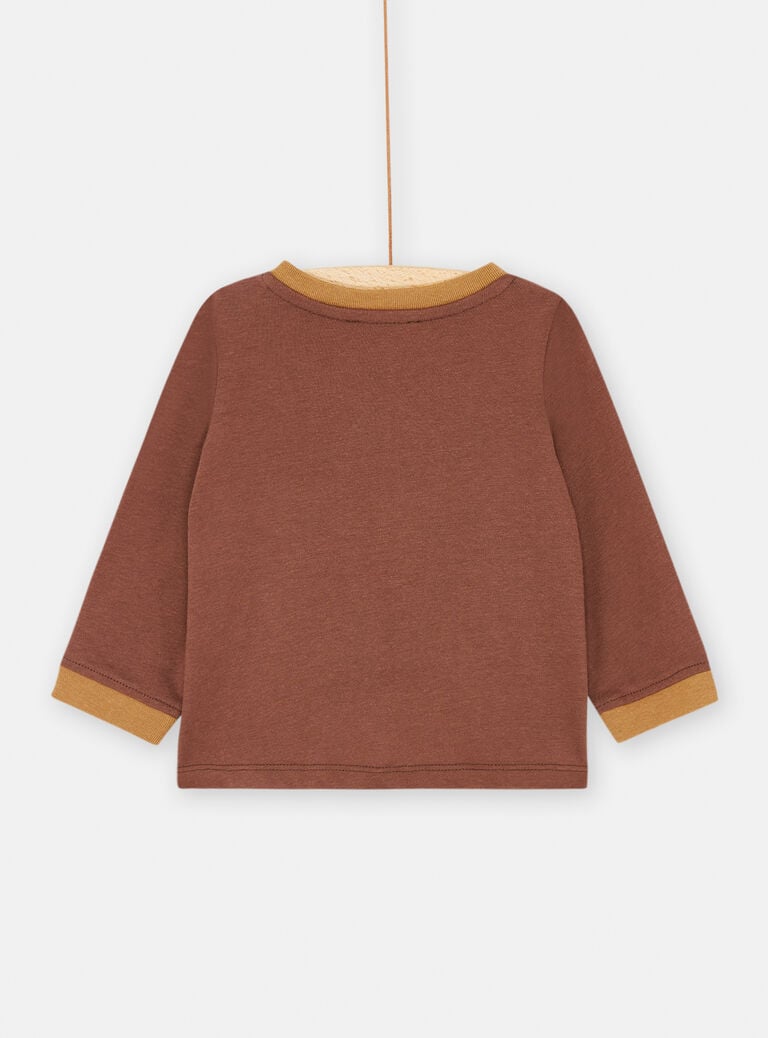 T-shirt marron à motifs animaux