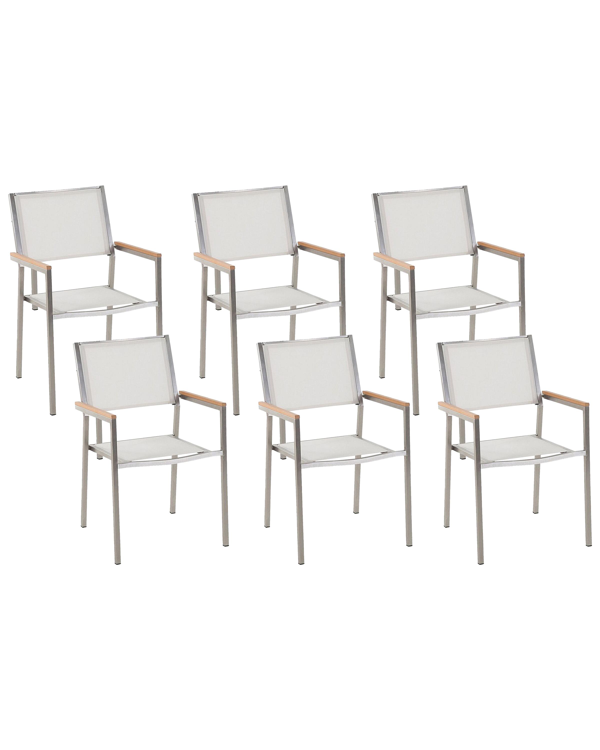 Set van 6 tuinstoelen GROSSETO Roestvrij staal Wit