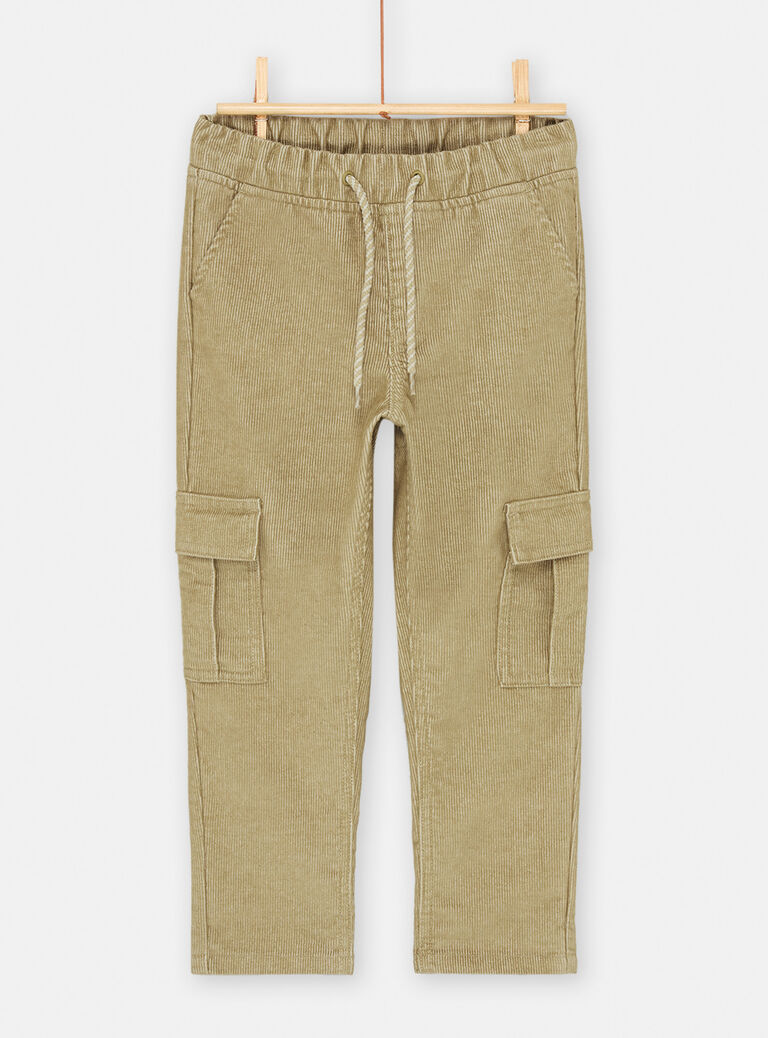 Pantalon cargo kaki doux pour garçon