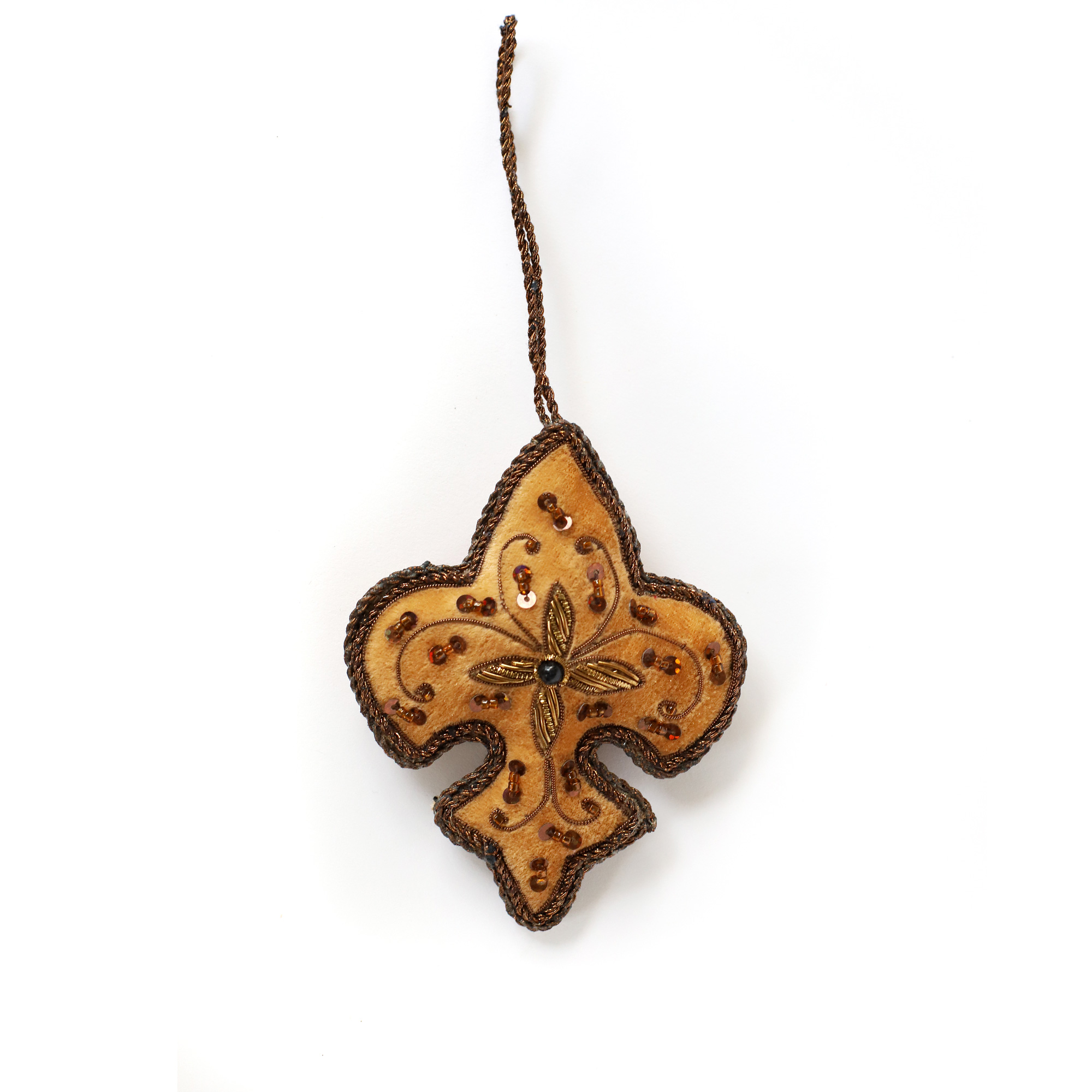 Stoffornament 'Fleur-de-Lis', gelb, H 10 cm von fischer's lagerhaus