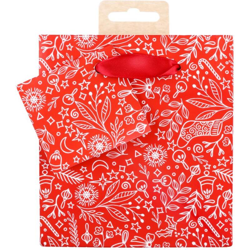 Premium sac petit rouge & blanc 12x4,5x13,5 cm - Rouge