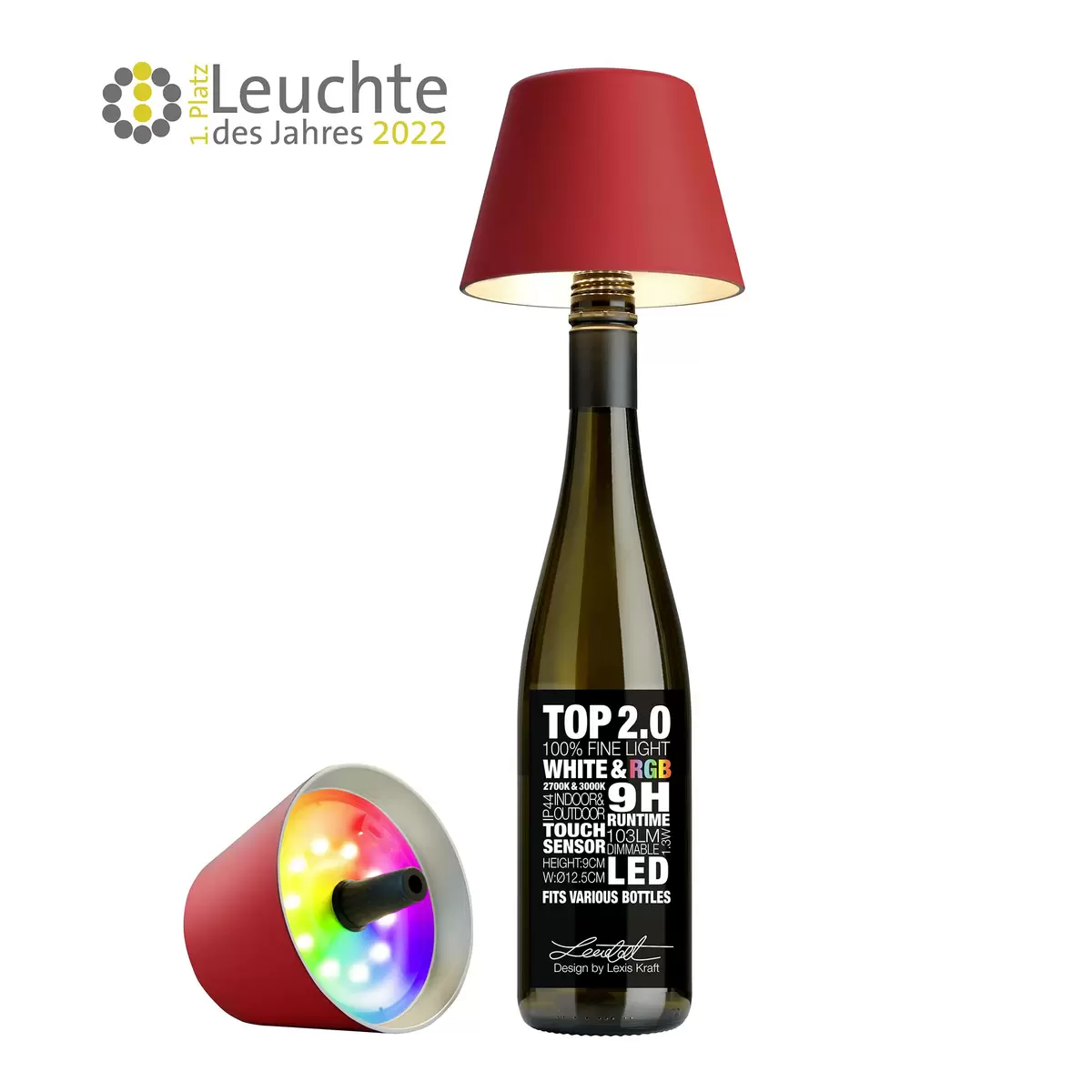 Tischleuchte Sompex Top Lampe 2.0 rot Rot