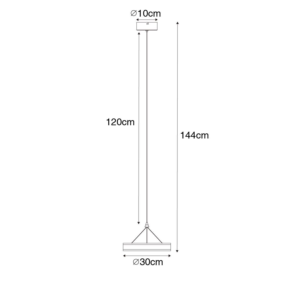 Hanglamp messing 30 cm incl. LED 3-staps dimbaar - Lyani