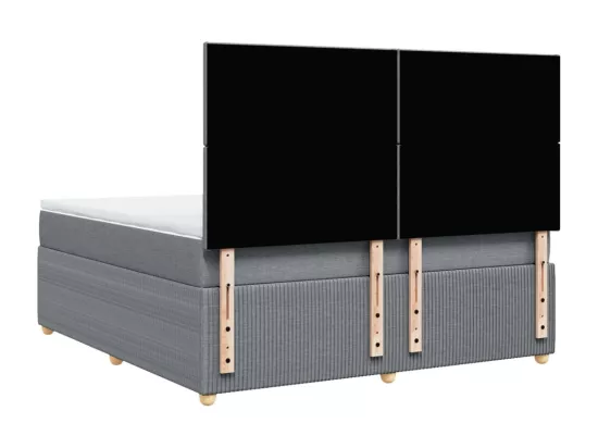 Sommier à lattes de lit avec matelas Gris clair 180x200cm Tissu