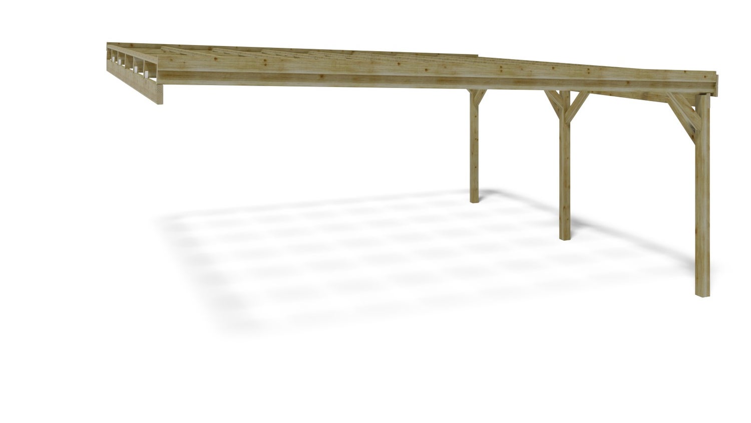 Carport garagedak 5,80x5,06 m - 29 m2 - gemonteerd op de huismuur