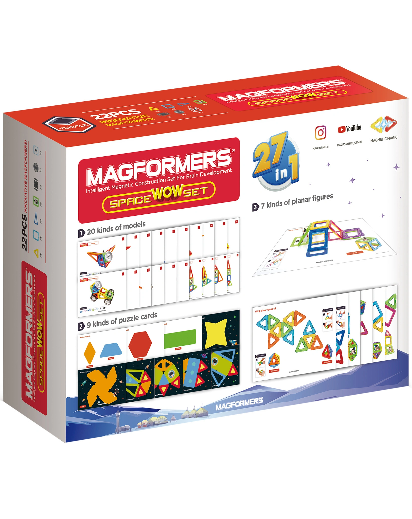 Magnet-Bausatz MAGFORMERS 274-67 SPACE WOW 22-teilig