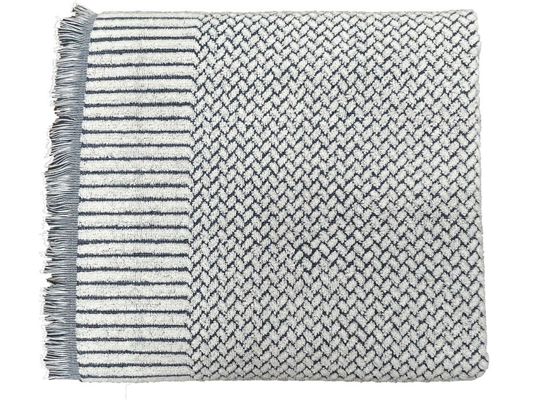 LENÇOL DE BANHO MY HOME CRU/AZUL 500 GR 100X150 CM