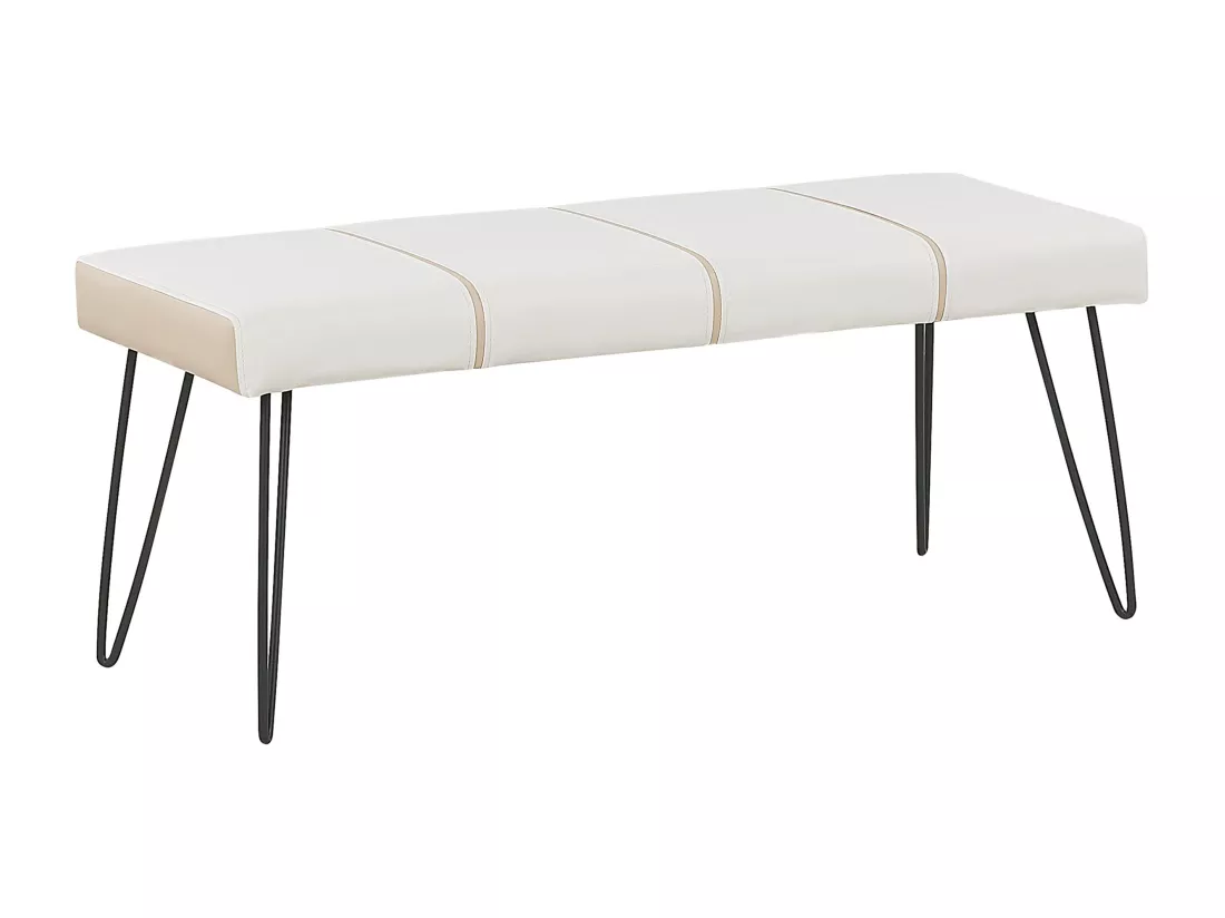Ensemble de chambre Cuir PU BETIN 180 x 200 cm Crème