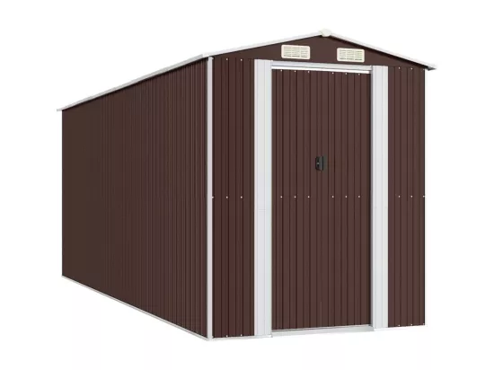 Abri de jardin Marron foncé 192x523x223 Acier galvanisé
