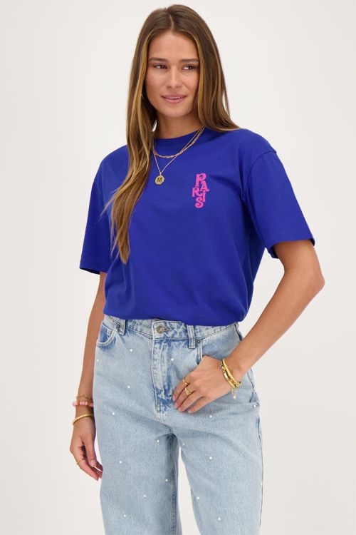 Blauw T-shirt la vie a Paris