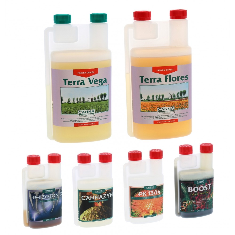 Pack engrais terra vega & flores 1 litre + boosters