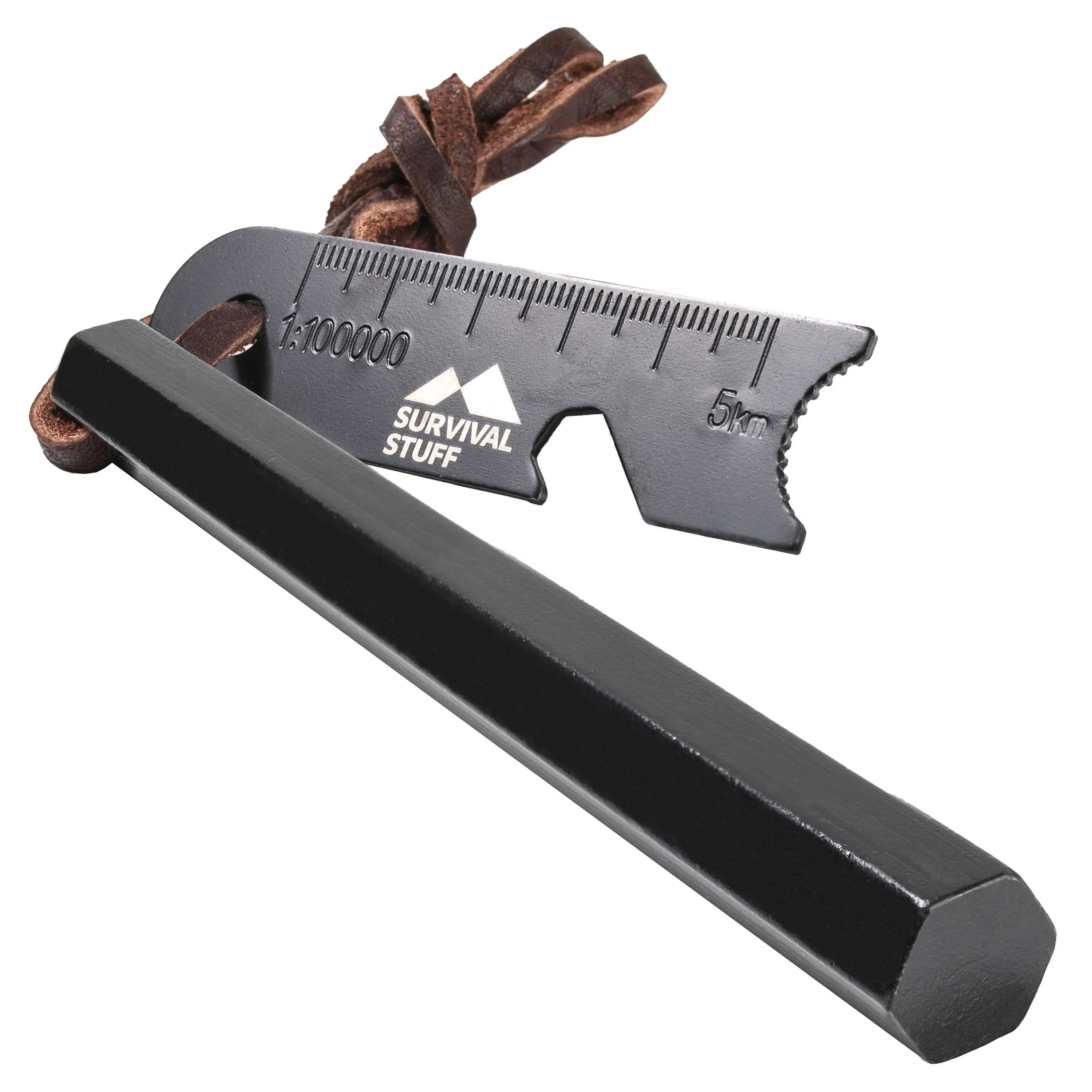 Survival Stuff -  Survival Stuff Feuerstahl HEXA mittel schwarz