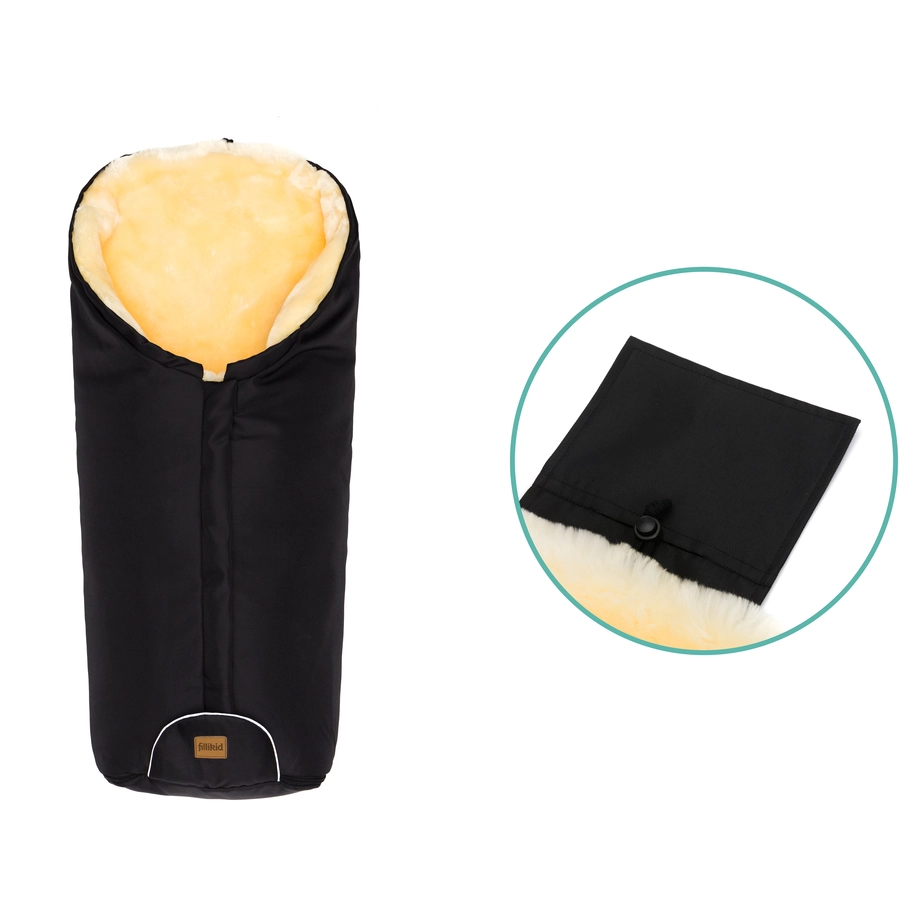 fillikid Winterfußsack Tacama Lammfell schwarz