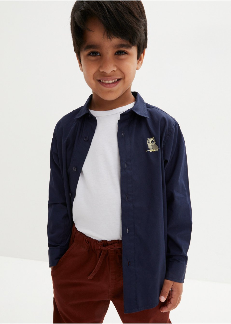 Chemise et pantalon chino garçon (Ens. 2 pces.)