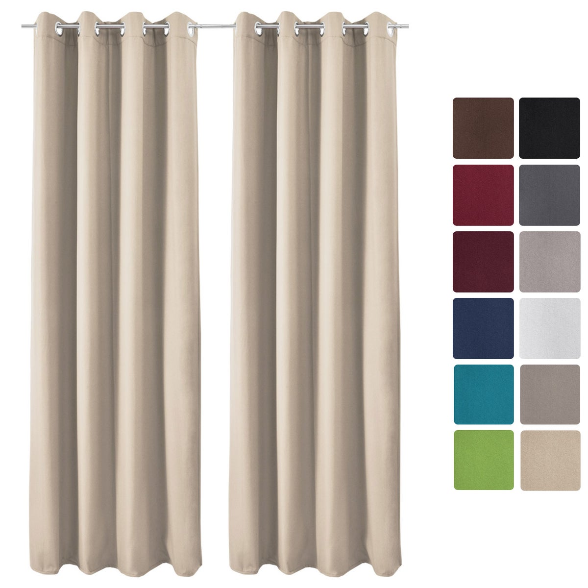 Beautissu Amelie TO Gordijn met Ring 140x245cm Crème (set van 2)