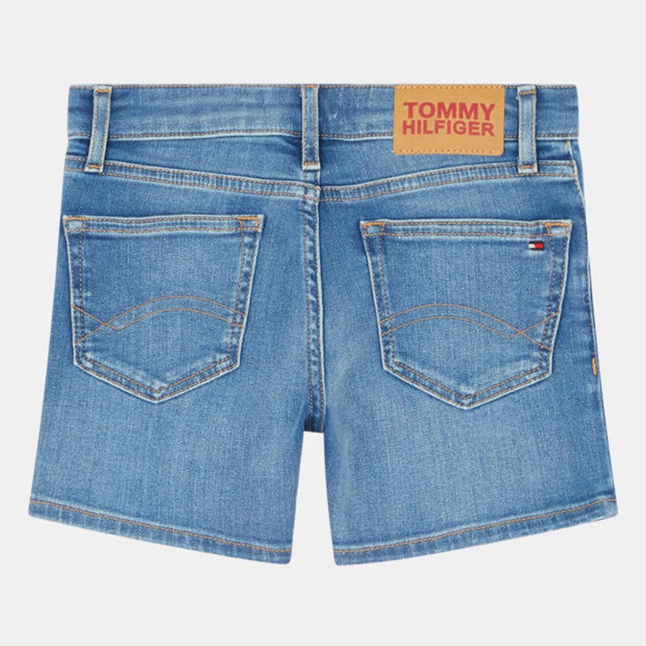 Tommy Hilfiger Short ajusté Nora en Coton délavé bleu