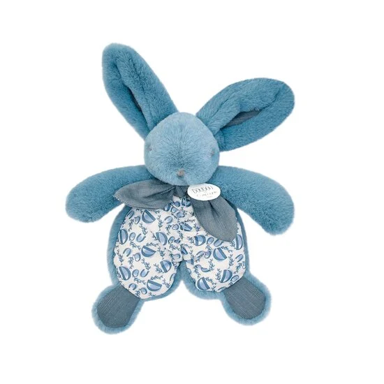 Doudou plat Lapin DOUDOU®   Bleu        18 cm   de               Doudou et Compagnie