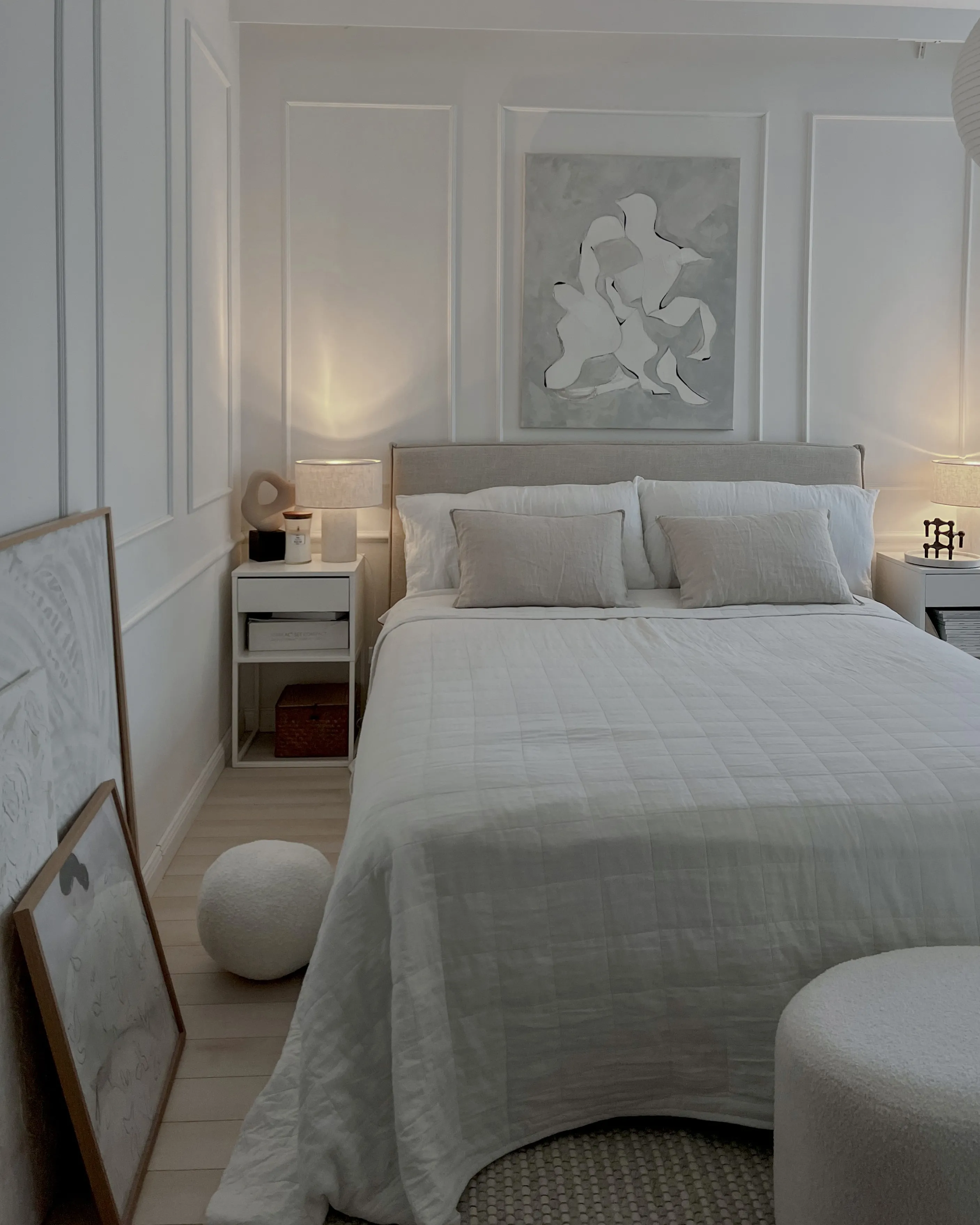 Bed Stof SENNEZ 180 x 200 cm Beige