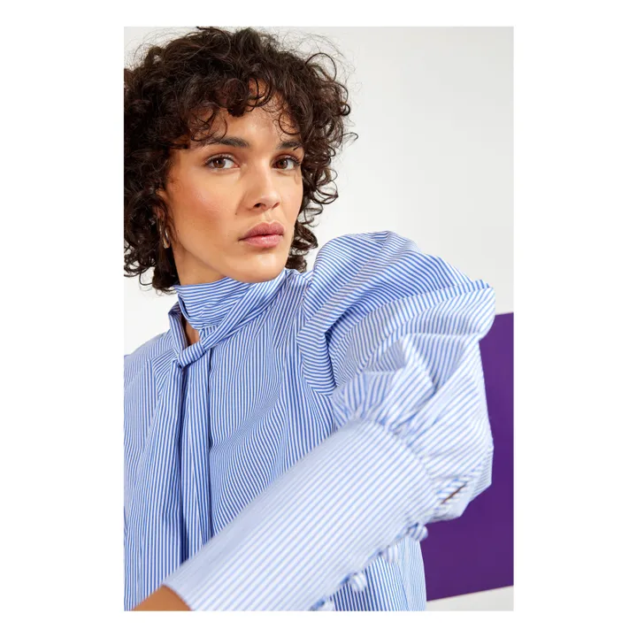 Maria de la Orden Blouse Bulle Rayures | Bleu