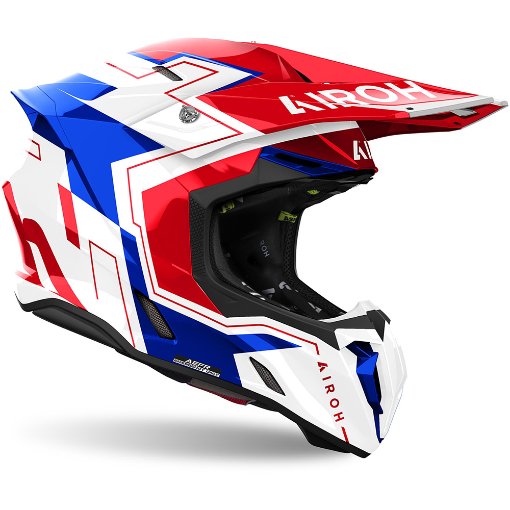 Airoh - Casque Twist 3 Dizzy Bleu / Blanc / Rouge / Brillant