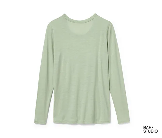 NAH/STUDIO Langarmshirt | Wolle, salbei