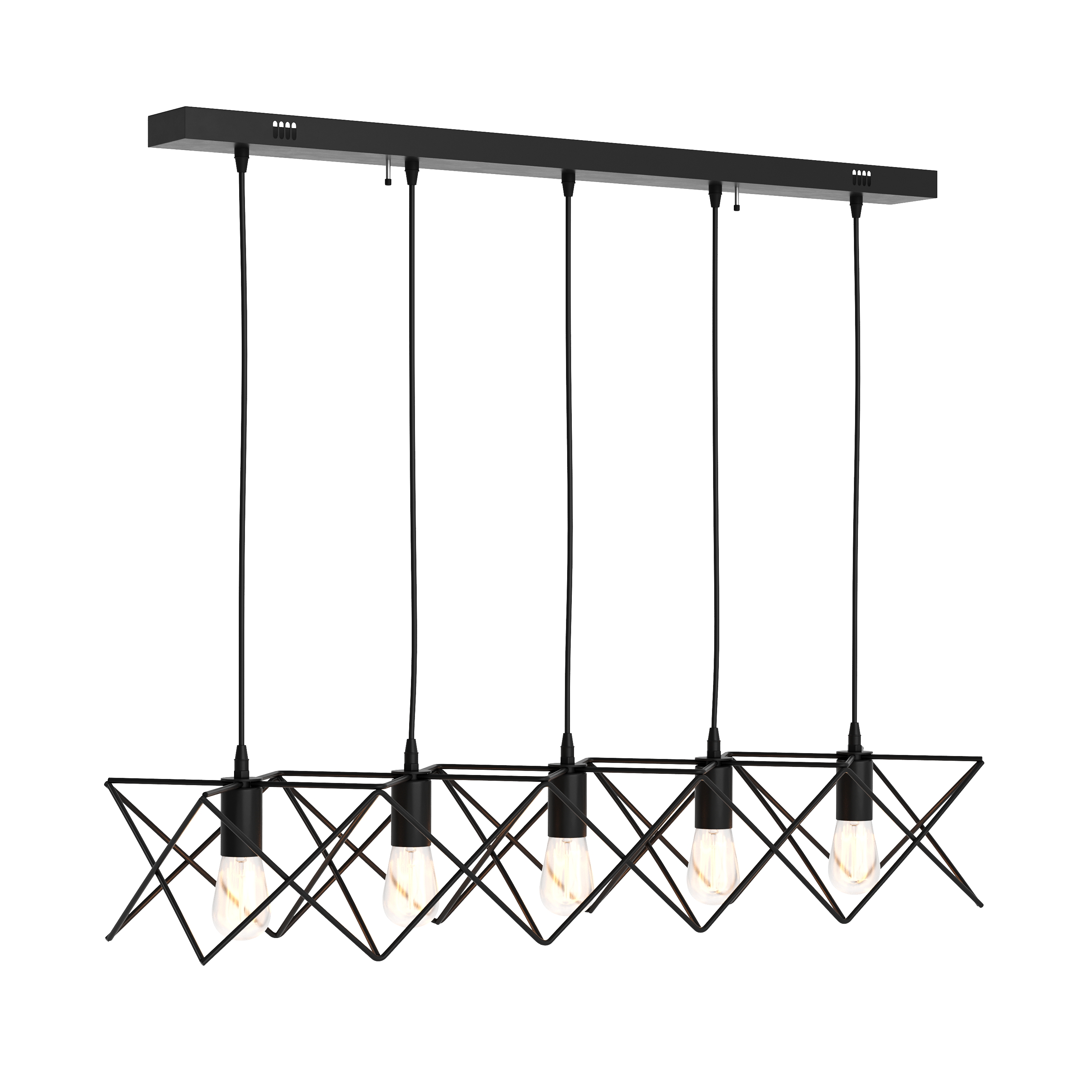 Hängelampe SOLARA 5 Lampen schwarz