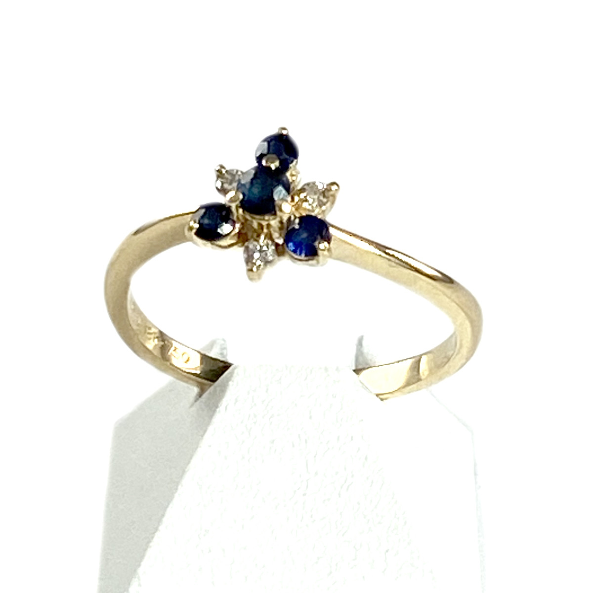 Bague d'occasion or 750 jaune saphirs et diamants