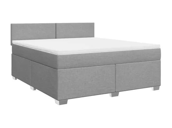 Sommier à lattes de lit avec matelas Gris clair 180x200cm Tissu