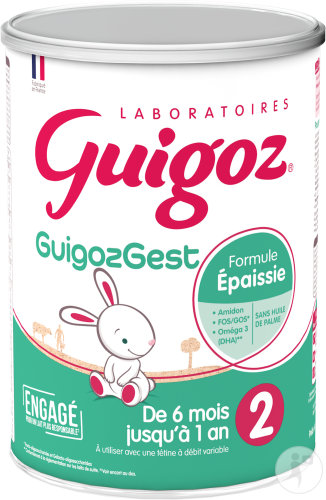 GuigozGest 2 Lait En Poudre Formule Épaissie 6 Mois-1 An Pot 780g