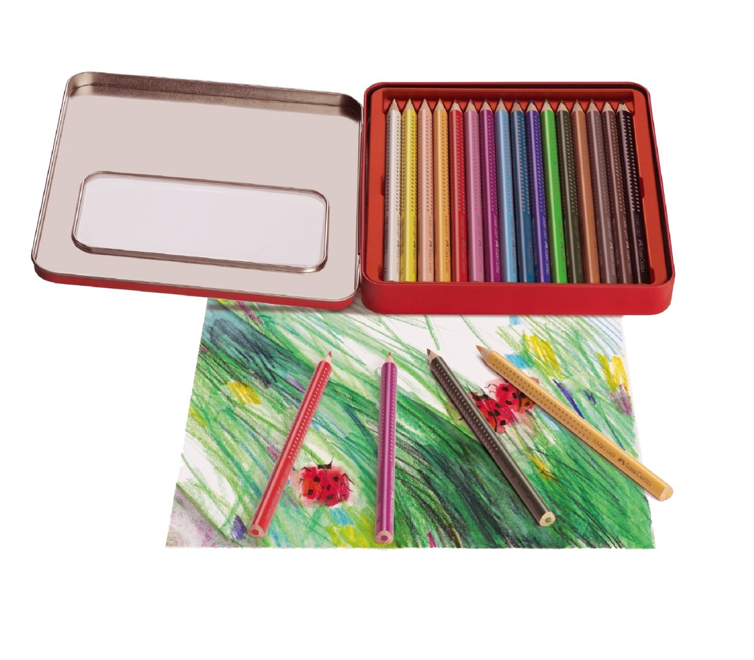 Faber-Castell - Jumbo Grip Farveblyanter i metalæske - 16 stk (110916)