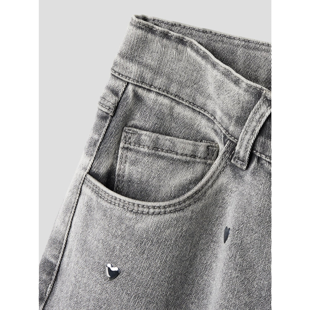 Køb Name It Light Grey Denim Heart Studs Nkfrose Wide Jeans 5503-Ya N