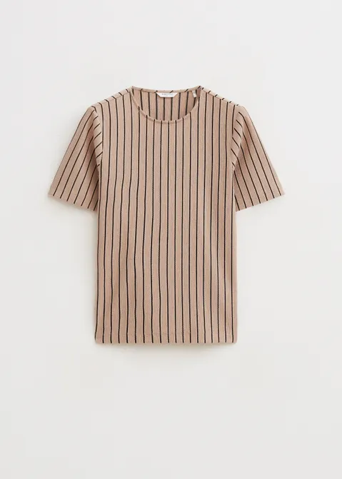 Jersey t-shirt met structuur roze (NUDE)