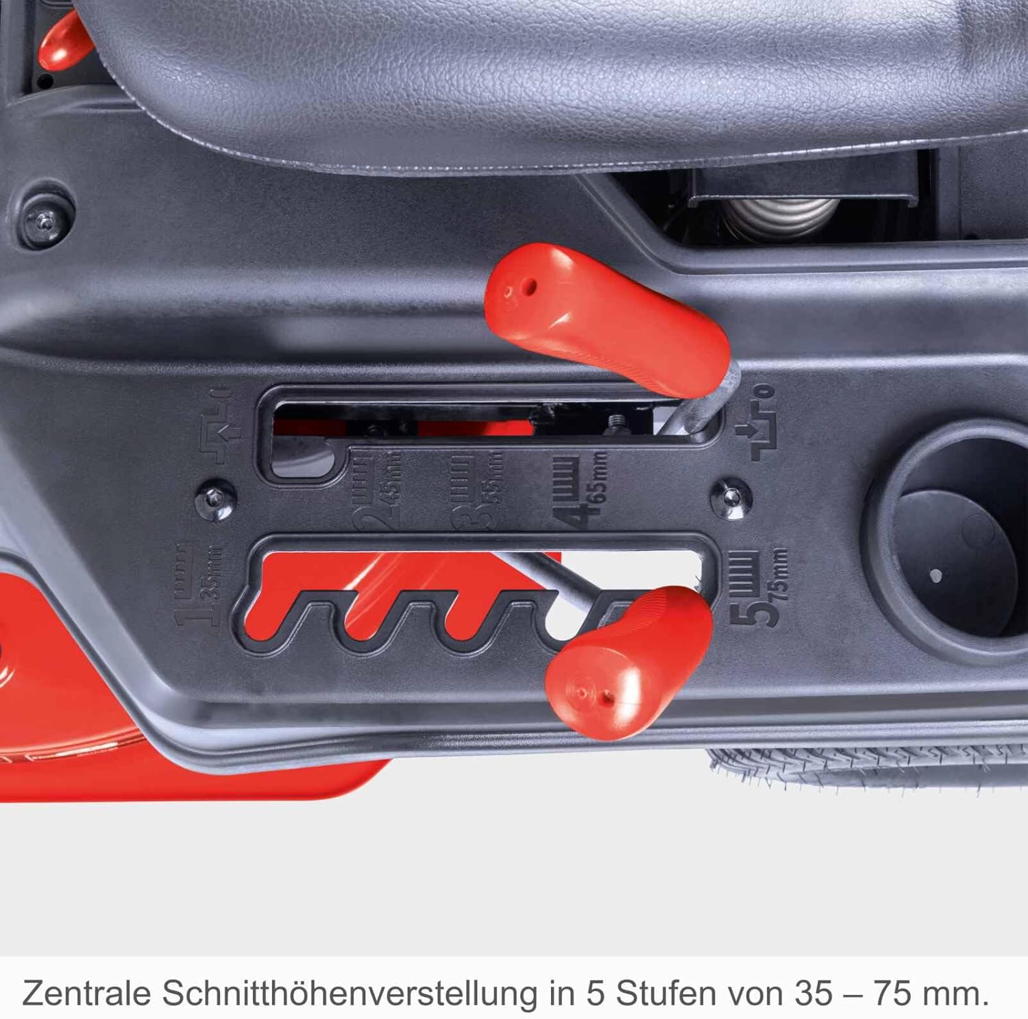 Scheppach Benzin Aufsitzmäher MR230-61 | 6PS | E-Start | 61cm Schnittbreite | 35-75mm Schnitthöhe | 150L Fangbox | 4xVor- / 1xRückwärtsgang | Rasentraktor Aufsitzrasenmäher inkl. Motoröl