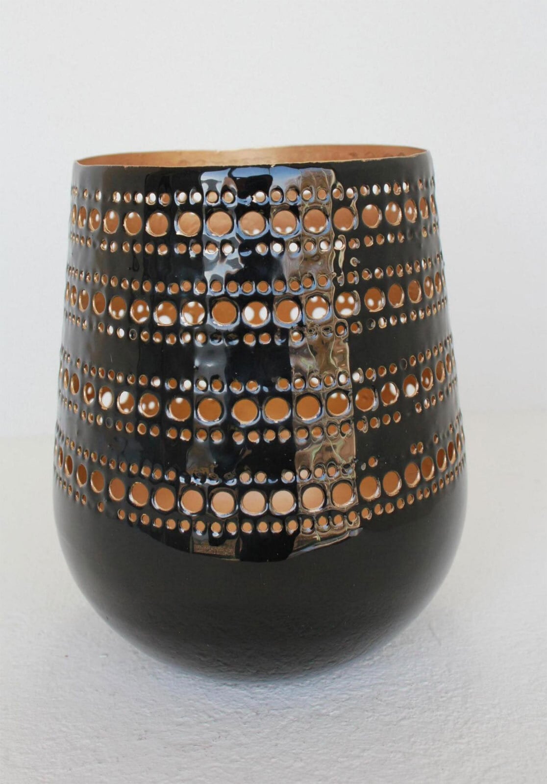 Windlicht MAMOUSH 18 cm schwarz goldfarbig