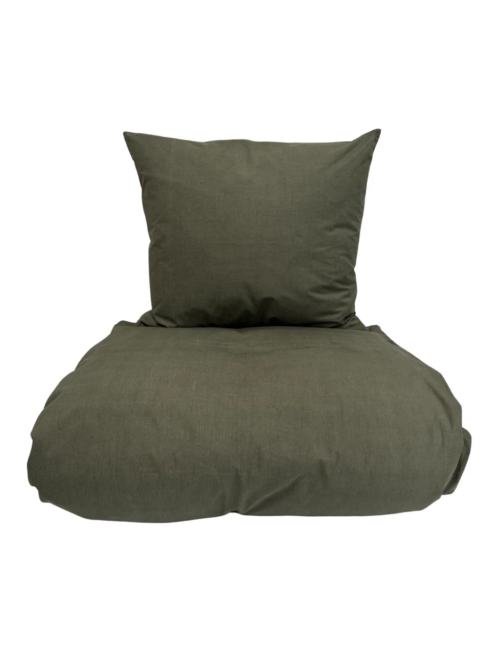 Omhu  Percale sengetøj - Oliven