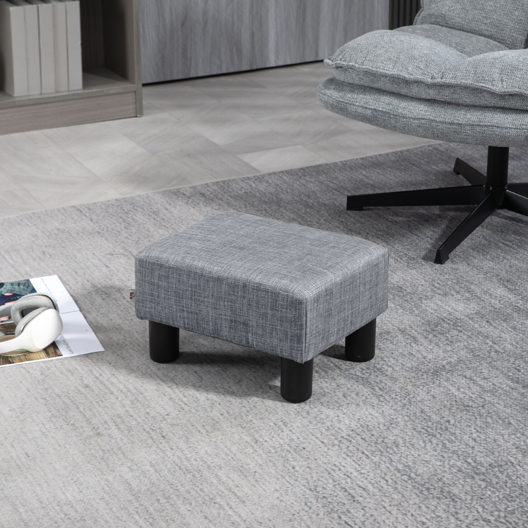 HOMCOM Fußhocker vielseitig einsetzbar dunkelblau 40 x30 x 24 cm (BxTxH)