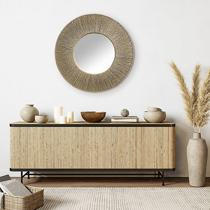 Miroir Bohème chic Dada Art H.64 x l.64cm naturel