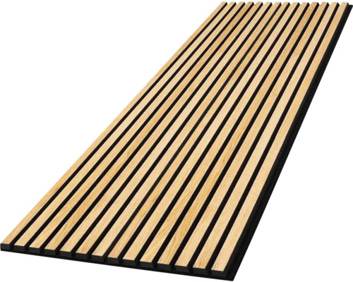 Akoestisch paneel, eiken natuurfineer, 2600 x 560 x 18 mm