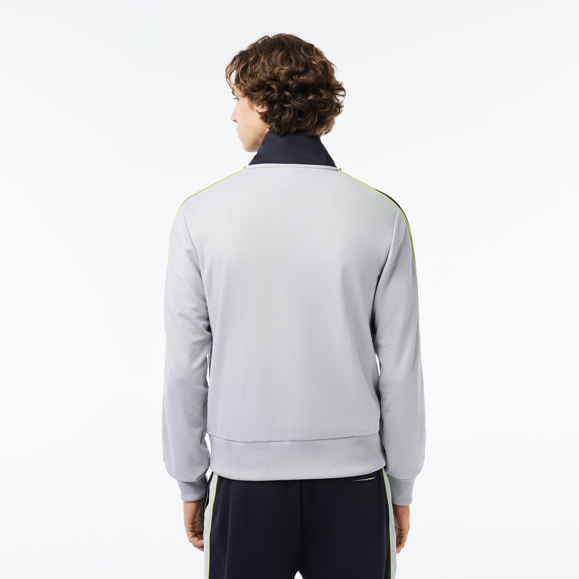 Sweatshirt zippé color-block en piqué indémaillable Sweatshirts - Gris - Lacoste - Homme