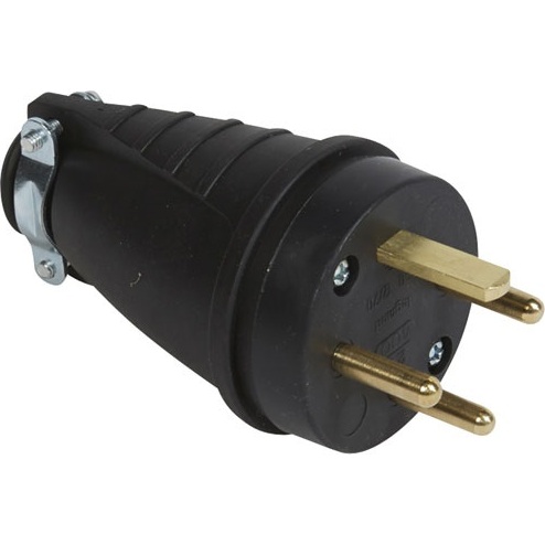 Fiche mâle 3P+T 20A 380V caoutchouc vrac
