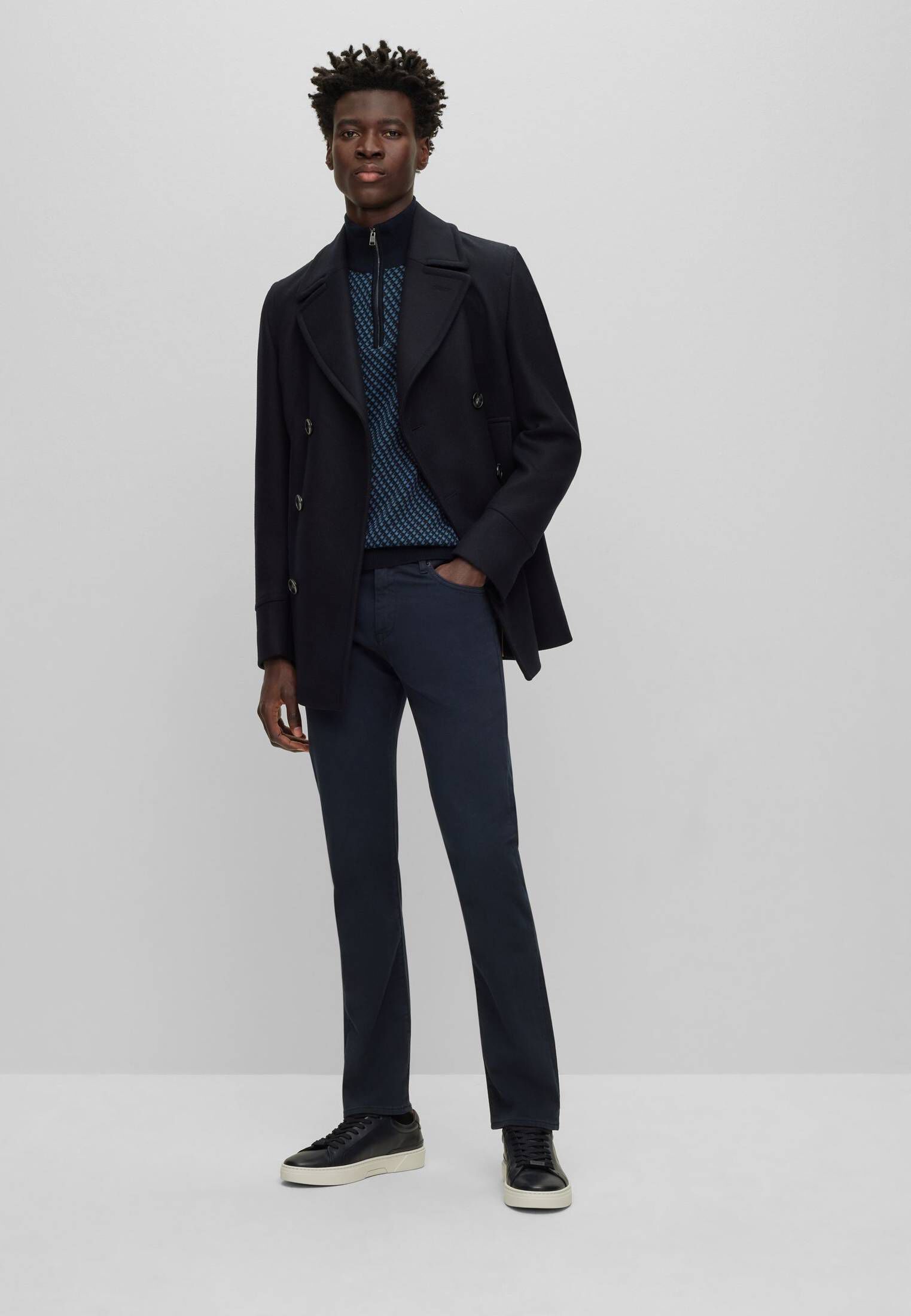 BOSS| Herren Mantel H-HYDE-PCOAT-234 mit Wolle Relaxed Fit
