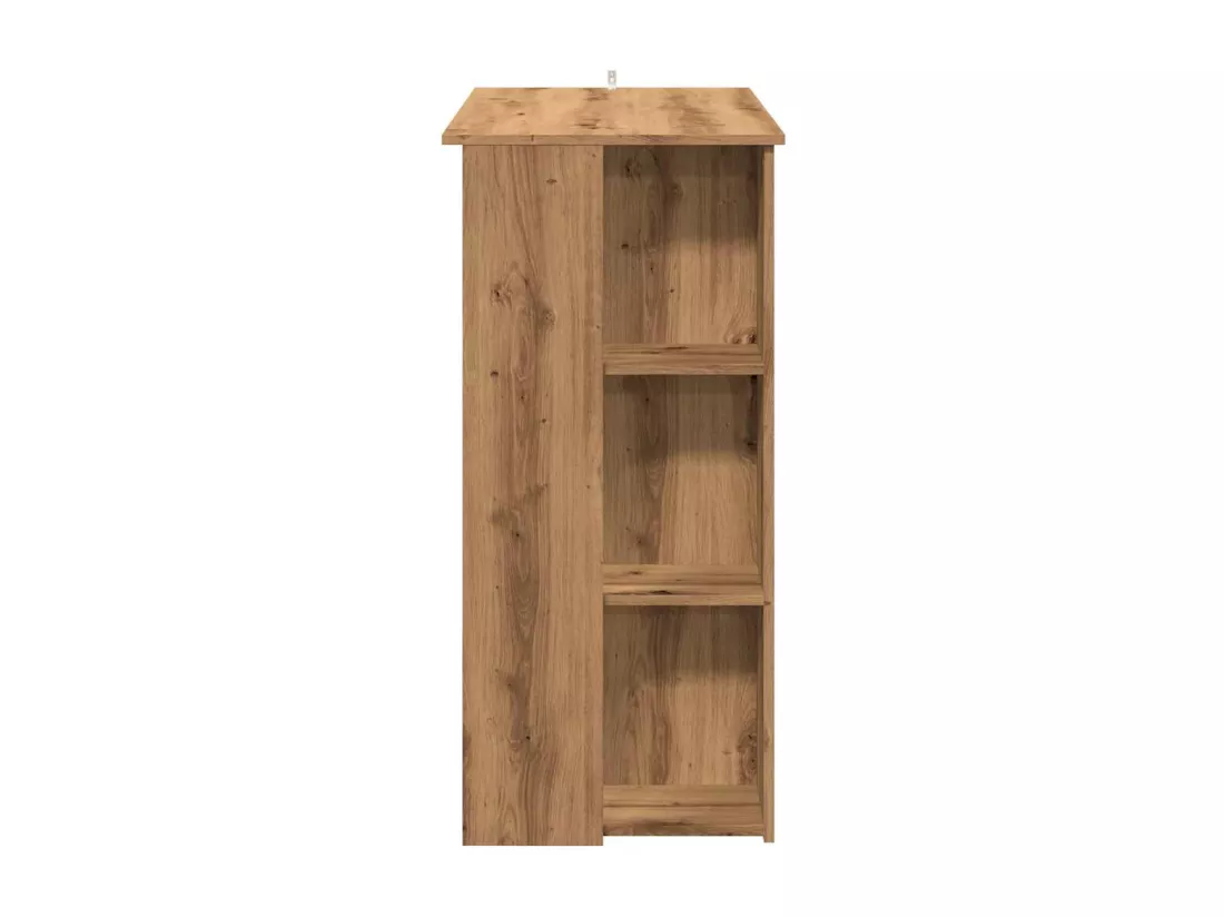 Table de bar avec étagère chêne artisanal bois d'ingénierie