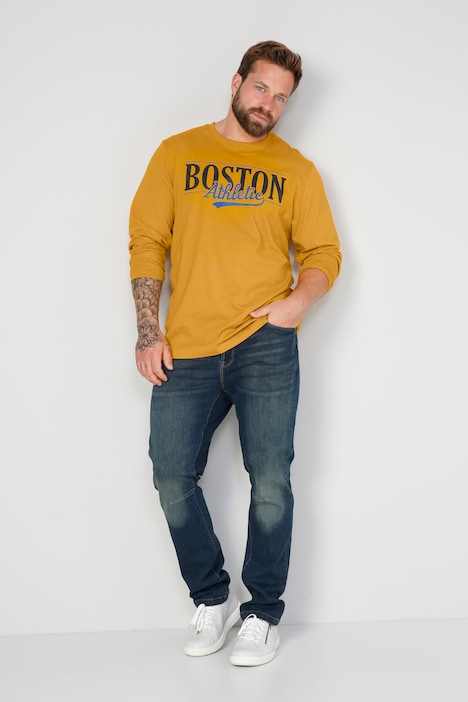 Boston Park Langarmshirt, großer Print, Rundhals