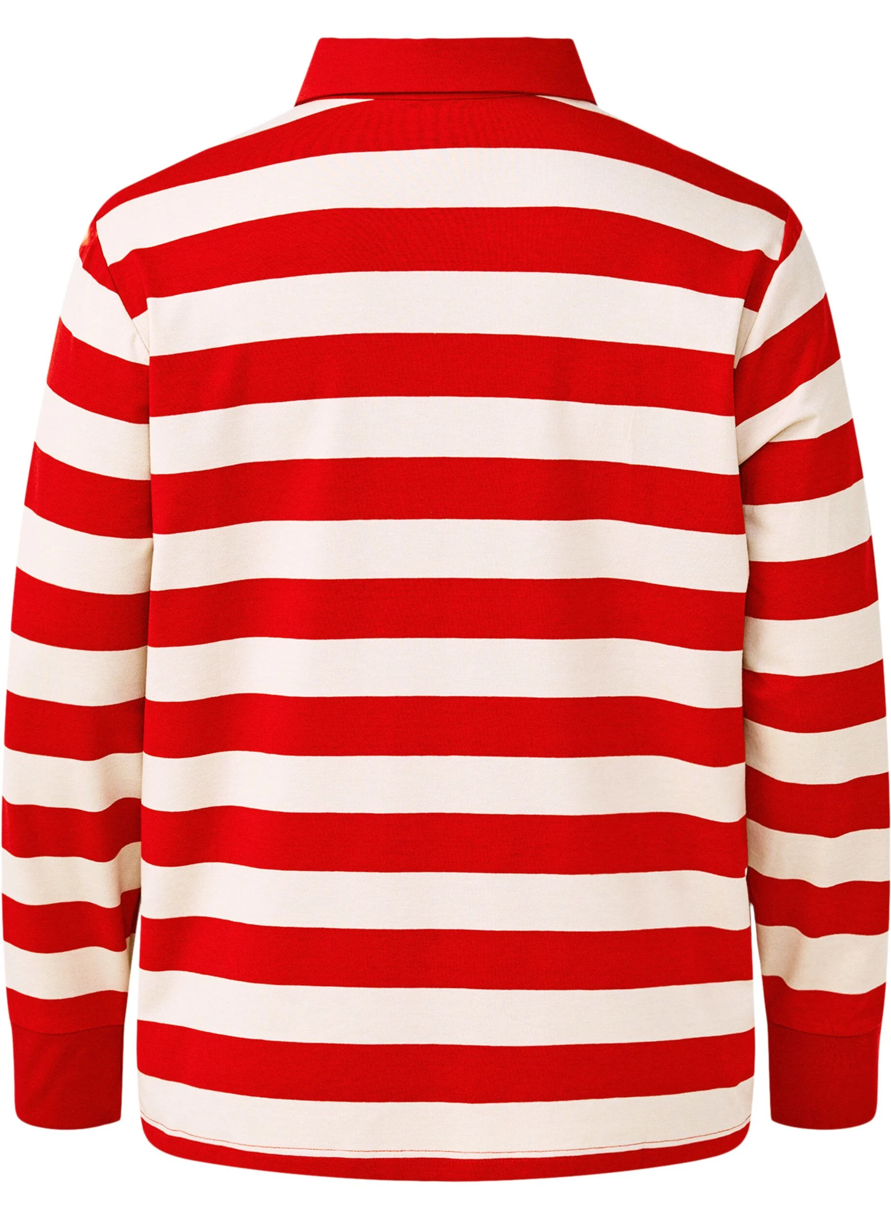 Langærmet poloshirt med striber