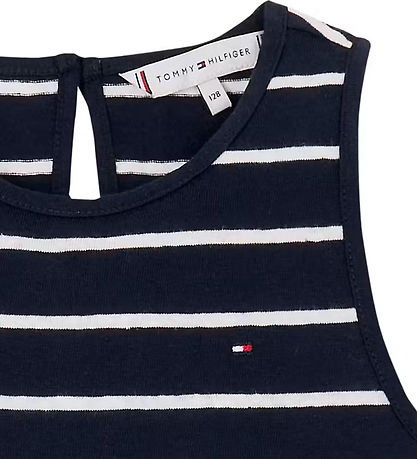 Tommy Hilfiger Kleid - Baumwolle/Leinen - Dark Nacht Navy Stripe