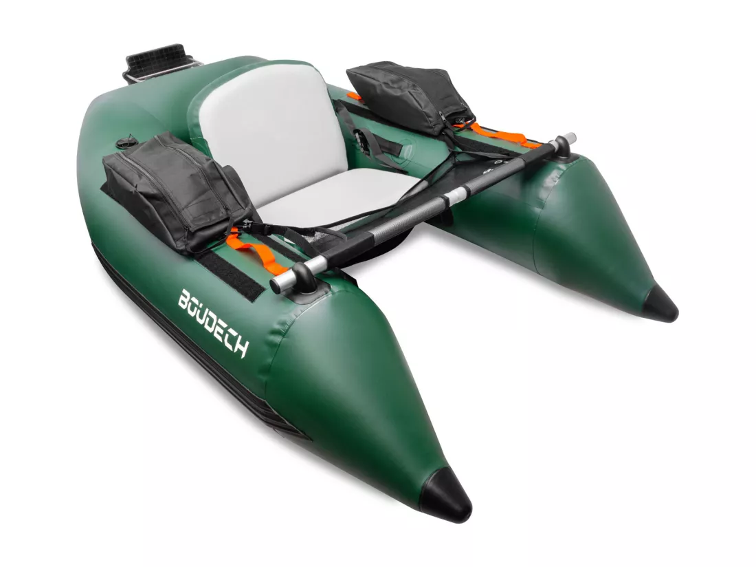 Talla - Belly boat Bateau de pêche gonflable en PVC avec double chambre à air, 185 cm