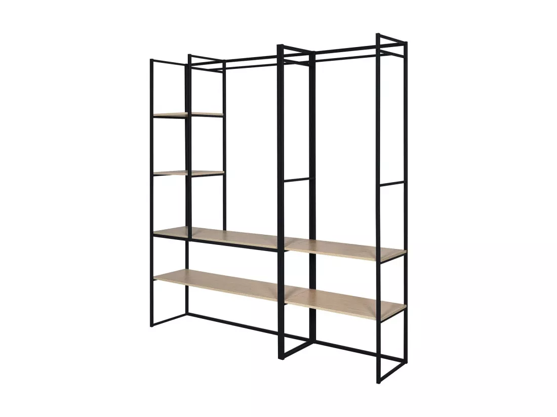 Portants vêtements bois et métal L190 x H200 cm ASHTON - Lot de 2