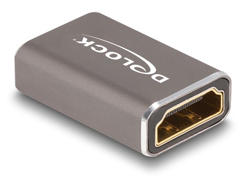 Delock Adapter 8K 60 Hz HDMI - HDMI Delock HDMI Adapter Buchse zu Buchse 8K 60 Hz grau Metall