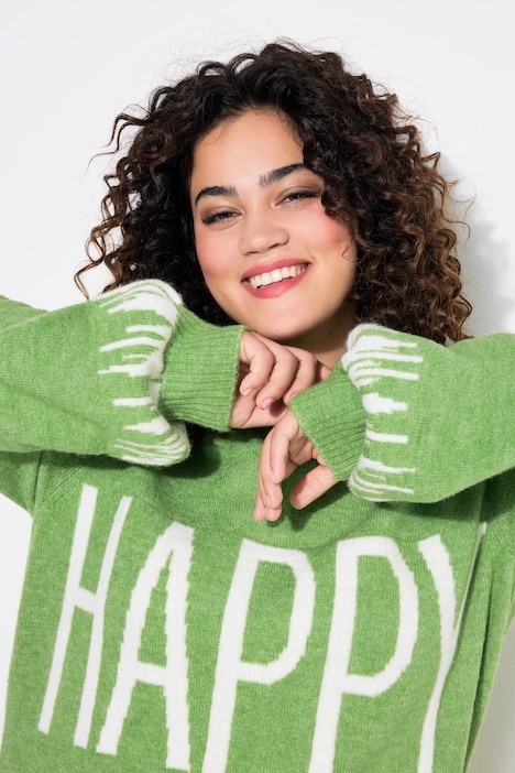 Pullover, HAPPY-Statement, Ballon-Langarm