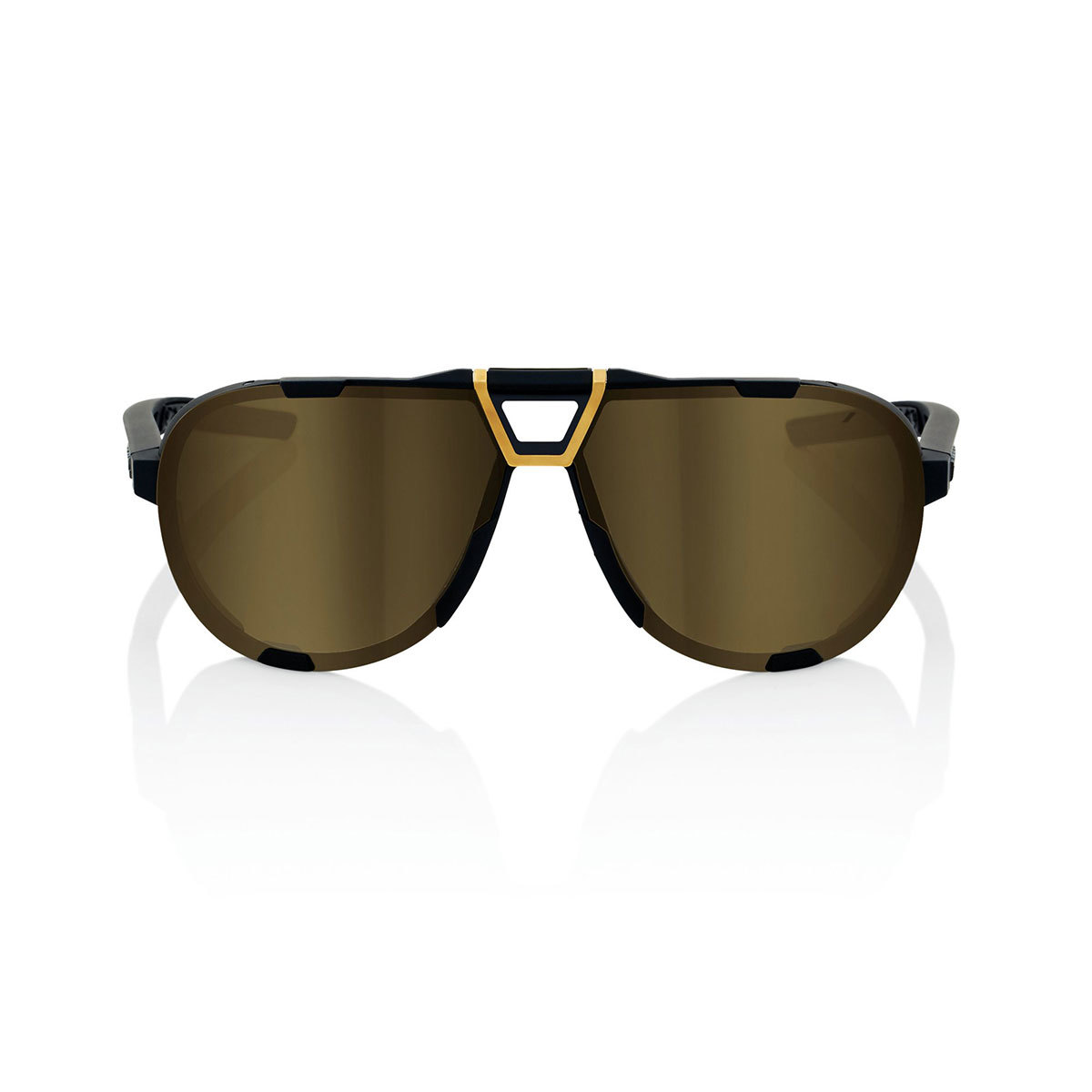 100% Westcraft Sport Zonnebril Zwart met Soft Gold Mirror Lens